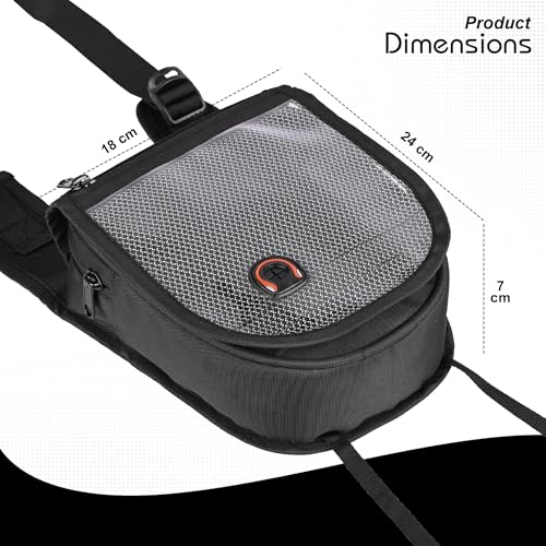 Image of Allextreme Universal Bike Tank Bag Pouch (Non Magnetic) with Water Proof Rain Cover & Straps to use as Sling Pouch Bike Riding Accessory for All Motorcycles (2.5Ltr, Black, 1 Pc)