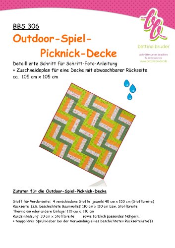 bettina bruder BBS 306 Schnittmuster für Patchwork Picknick Decke Fotoanleitung