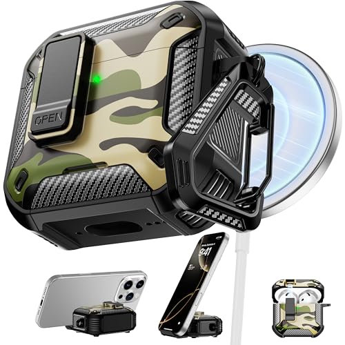 Image of RFUNGUANGO for AirPods 5 /4 Case (2026 /2024) with Lock, Snow Camouflage