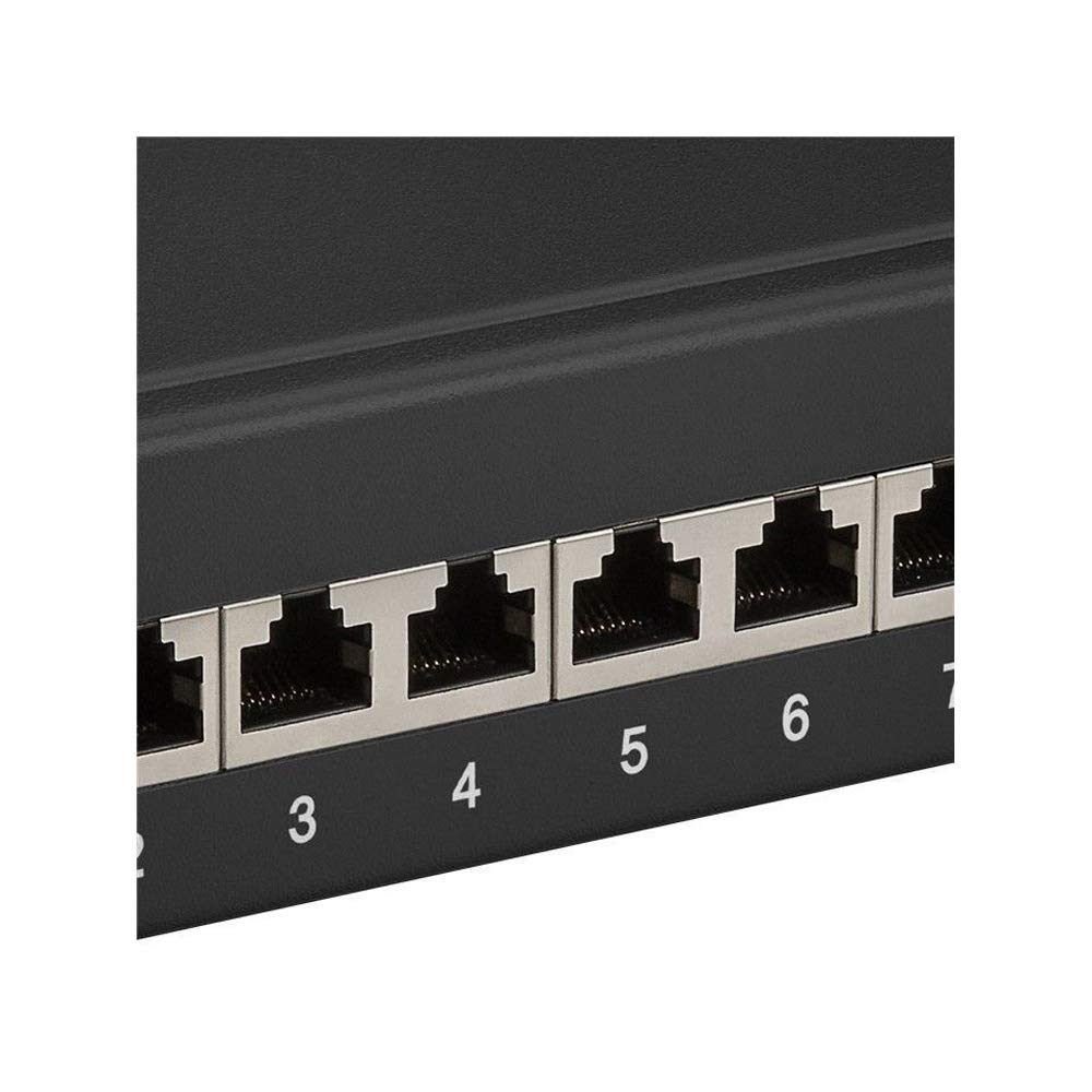 Goobay 93796 CAT 6a 10 cali (25,4 cm), panel Patch Panel, 12 portów, ekranowany STP, czarny
