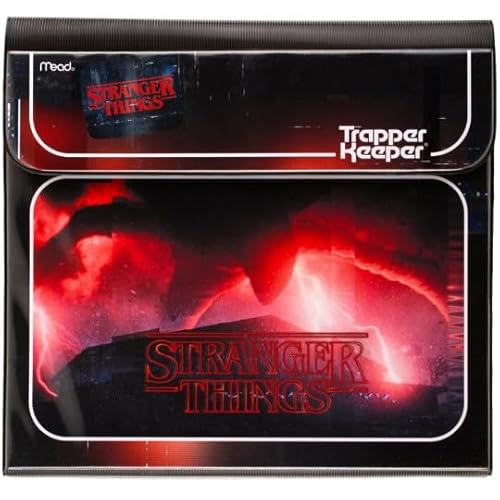 Mead Trapper Keeper Binder, Stranger Things, 1 Inch Binder with Folders and Pockets, Holds 8-1/2