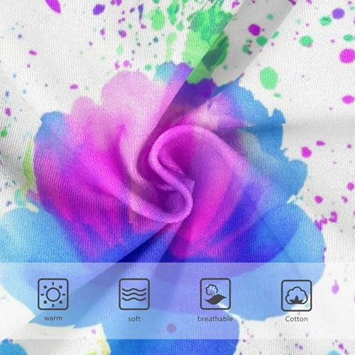 Colorful Girls Underwear Toddler 2t Cotton Girl Panties Cute Watercolor Flowers Purple Blue Briefs Underpants3