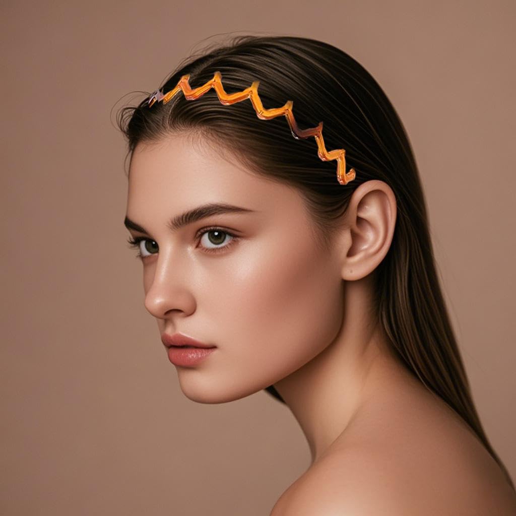 Flomiara 2 Pcs Zig Zag Headband for Women Girls Plastic Tooth & Comfort Wavy Hair Comb Headbands - Image 2