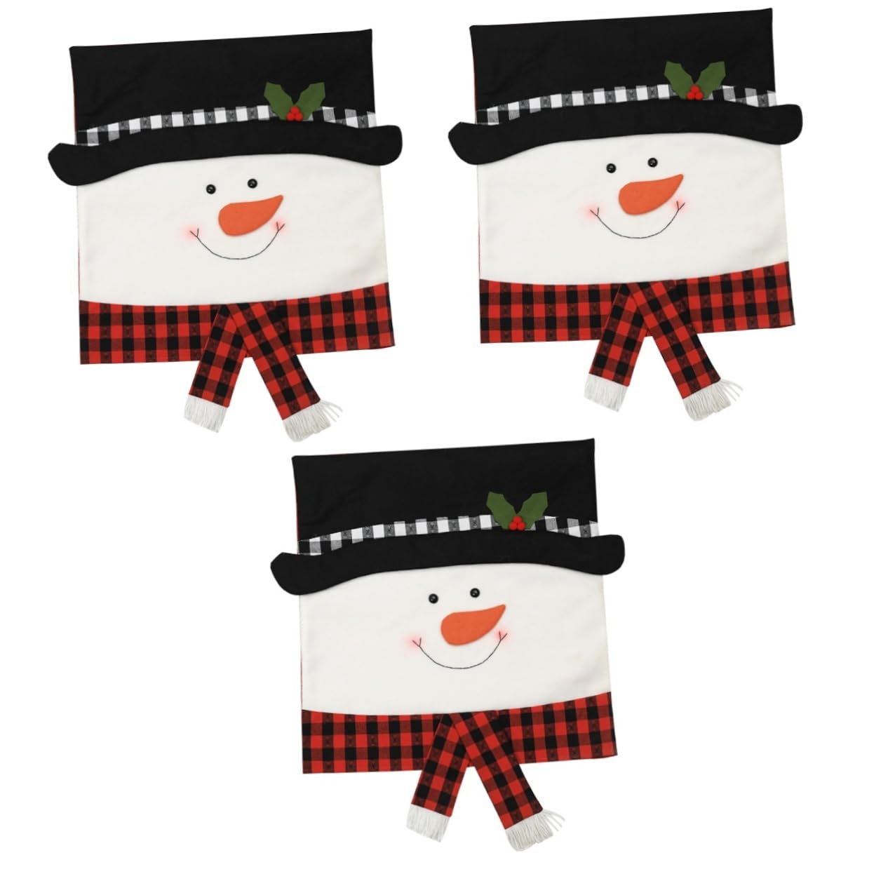 PRETYZOOM 3 Fundas Navideñas para Sillas Decoración Navideña para Respaldos De Sillas Adornos De Natividad Fundas para Sillas De Muñeco De Nieve Fundas para Sillas Navideñas Accesorios
