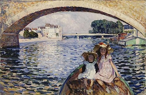 Poster Henri Lebasque Jeunes filles sur une péniche 60x90cm toile