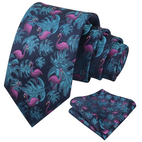 Image of Alizeal Mens 3.15'' Gradient Novelty Pattern Tie Set with Pocket Square Casual Color Tie Set