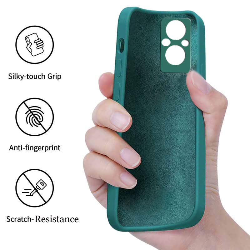 Image of A rtistque Liquid Silicone Matte Shockproof Flexible with Camera Protection Back Cover Case for Oppo F21 Pro 5G - Green