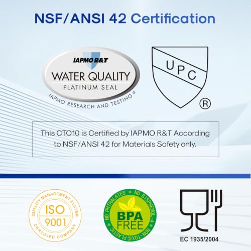 Image of ICEPURE 1 Micron 2.5 inch x 10 inch Whole House CTO Carbon Sediment Water Filter Cartridge Compatible with DuPont WFPFC8002, WFPFC9001, SCWH-5, WHCF-WHWC, WHCF-WHWC, FXWTC, CBC-10, RO Unit, Pack of 2