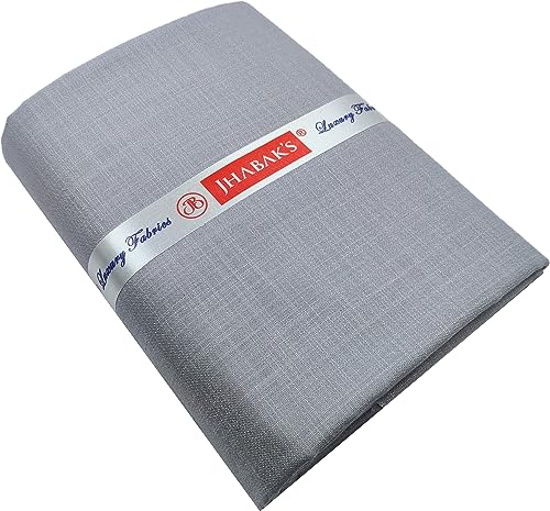 Image of JHABAK'S Unstitched Premium Cotton Blend Solid Shirt & Trouser Fabric - 2.25m Shirt Cloth - 1.30m Pant Piece (Pack of 2)