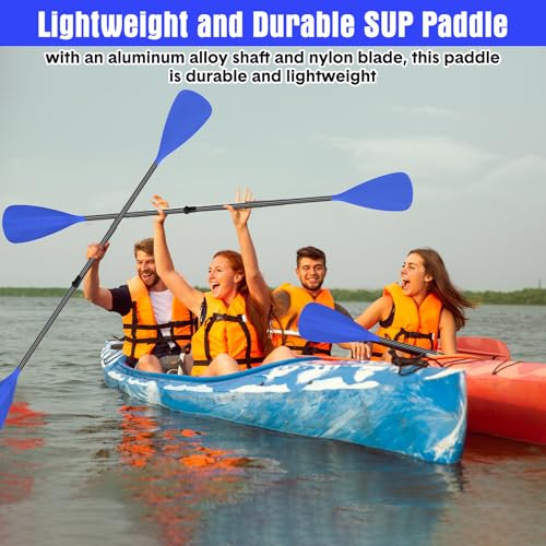 Seenelling 2 Set of 4 Pieces SUP Paddle Board Paddle Adjustable Lightweight Stand up 2 Use Oar for Paddleboard Kayak Boat Aluminum Alloy Shaft Detachable Floating Oars(Dark Blue) by Seenelling - Used condition - Image 5