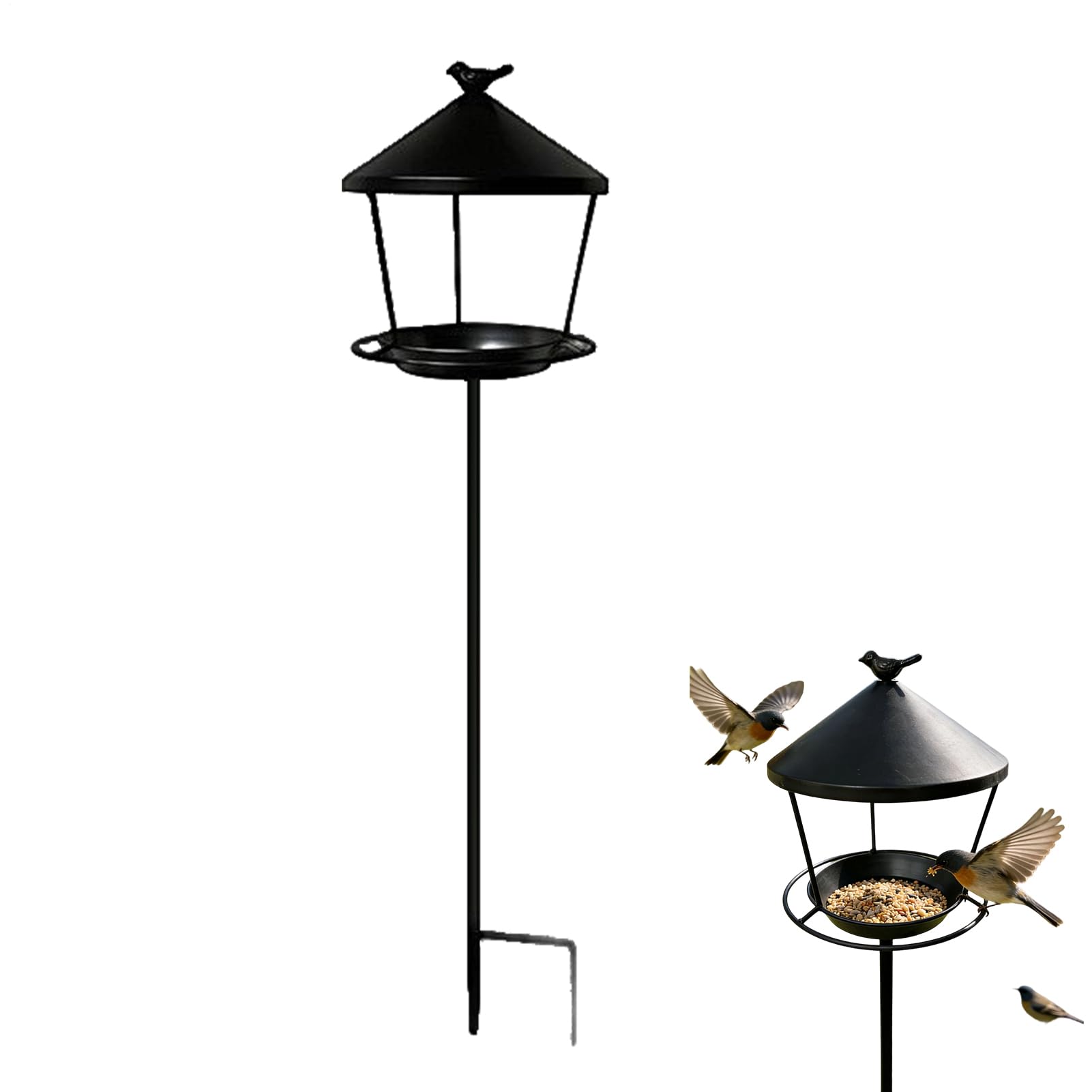 Mangeoire à oiseaux pour l'extérieur et jardin avec plateau anti-déchets