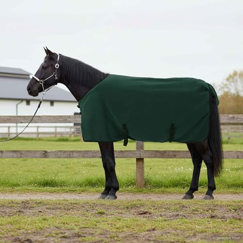Manta para caballo impermeable contra el frío exterior que mantiene el lomo seco en el pasto