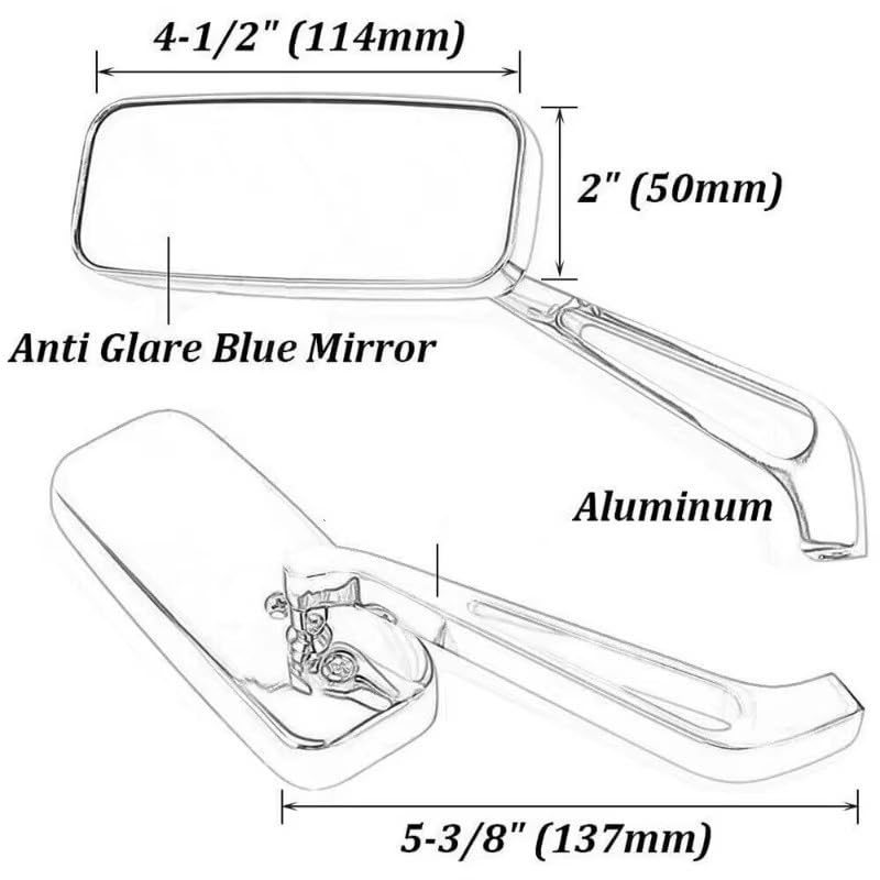 Accesorios de espejo modificador cromado con anclaje universal 8/10mm para Dyna Softail 3