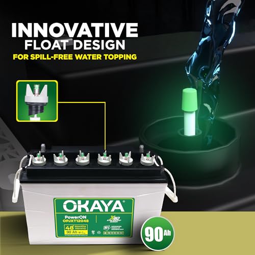 Image of Okaya Inverter with Battery Combo for Home,Office & Shops | ATSW 1175 12V Pure Sine Wave Inverter 925VA with 36 Months Warranty & OPXT12048 90AH Super Jumbo Tubular Battery with 48 Months Warranty