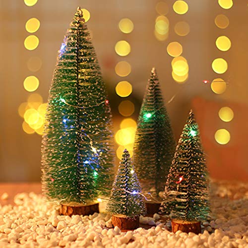 Dream Loom Árbol de Navidad de Escritorio, Mini árbol de Pino de Navidad de 4pcs para la decoración de la Oficina en casa del día de Fiesta de la Tabla (Verde)