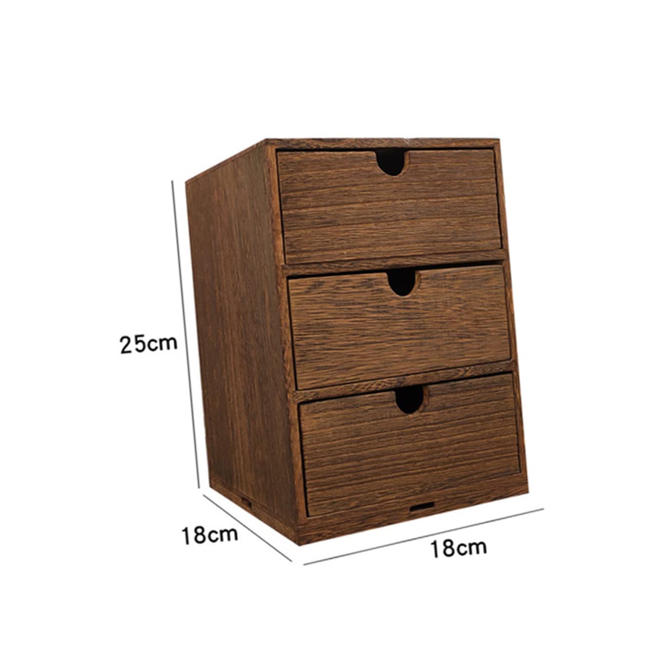 Happyyami Wooden Multi Layer Storage Case Three Drawer Organizer for Home Office Stylish Finish for Desktop Bedroom Living Room and More