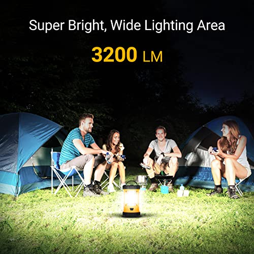 Camping Lantern, 3200Lm Bright Camping Lights, 4600Mah Power Bank & Rechargeable Led Lantern, 5 Light Modes Lantern Flashlight For Power Outages/Hurricane/Emergency, Ct Capetronix Camping Accessories #TOP1