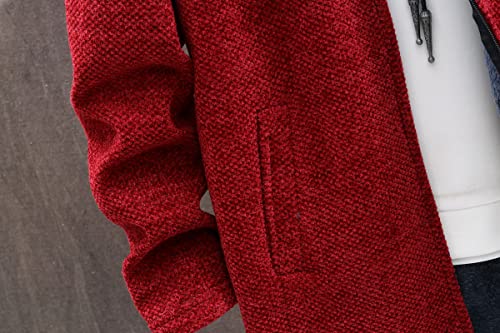 Shanghai Story Men's Hoodie Jacket Premium Chenille Hooded Coat Full Zip Fleece Sherpa Lined Winter Loose Overcoat 7