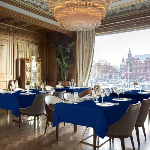 Image of sancua Navy Blue Rectangle Tablecloths 90x132 Inch, 6 Pack