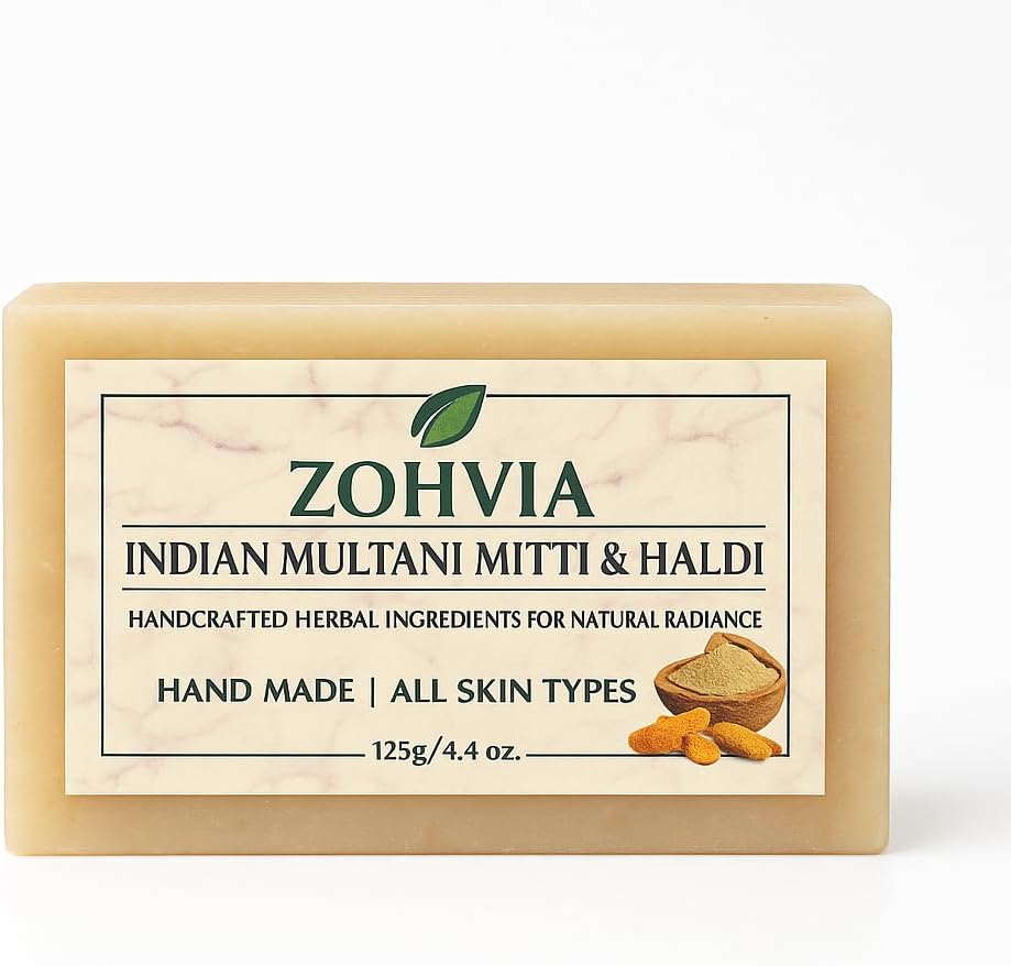 Turmeric Soap Bar for Face & Body – Clay Mud Cleanser for Acne, Oily & Sensit...