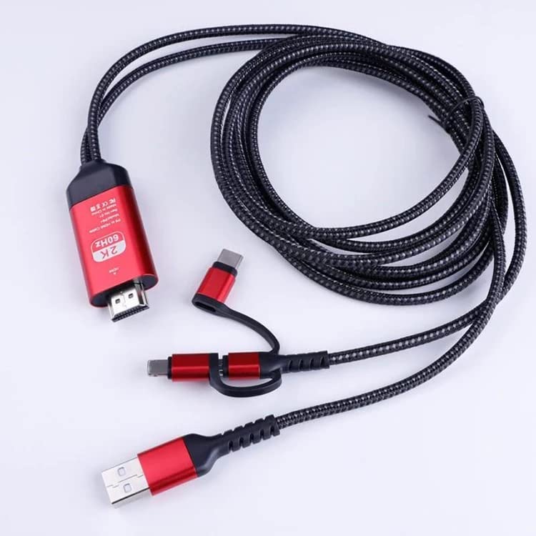 Image of 3 in 1 2M Type-C to Hd MHL Cable Audio Video Cable Micro USB Projection for iPhone Android to TV /Projector HDTV