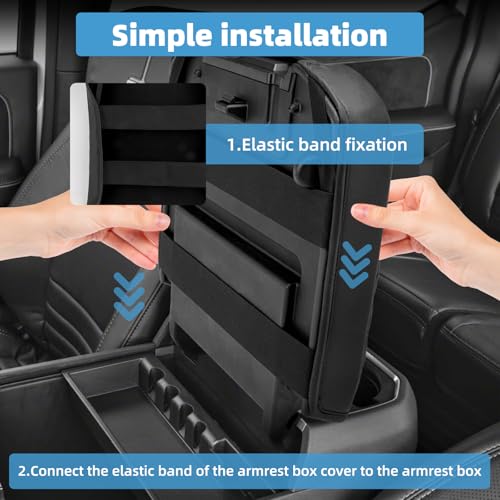Image of Center Console Armrest Cover for Ford F250 F350 F450 F550 2023 2024 2025 2026 Fully Covered Anti-Scratch Thickened Heighten Protector Interior Accessories(for Bucket Seat Console)