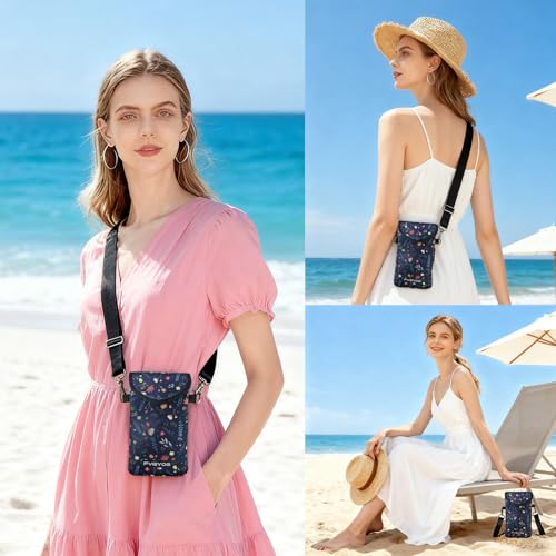 Image of Neoprene Phone Sleeve Pouch Case Bag for Men Women w /Crossbody Strap /Neck Lanyard for iPhone 17 /16 /15 /14 Pro Max, Samsung S25,Pixel 10