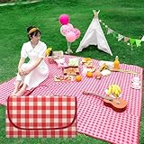 Materiales de alta calidad: Nuestras toallas de picnic están hechas de tela no tejida de alta calidad, que es resistente al desgarro y a la abrasión, y la superficie y la parte inferior de la manta de picnic están cubiertas con una película de PVC, que está diseñada para ser impermeable en ambos lados, que es impermeable y resistente a la humedad.