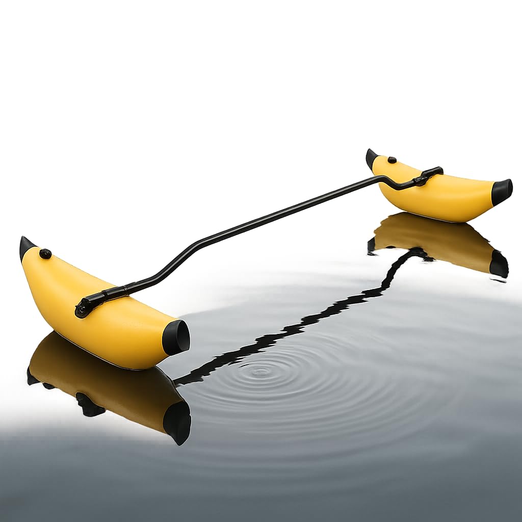 ZAWELIYO PVC Inflatable Kayak Outrigger Portable Kayak Stabilizers Balancing Canoe Outrigger Kitwith Sidekick Arms Rod Balancing Boat Accessory (Yellow)