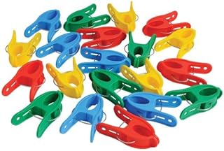 Constructive Playthings E-Z Open Giant Clips for Hanging, Use as Binder Clips, Chip Clips or Use for Art Supplies or Other...