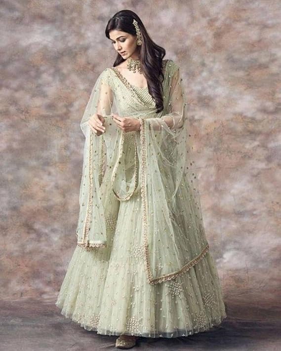 Women's Soft Net Embroidery Sequince Work Lehenga Choli with Dupatta-fd110182