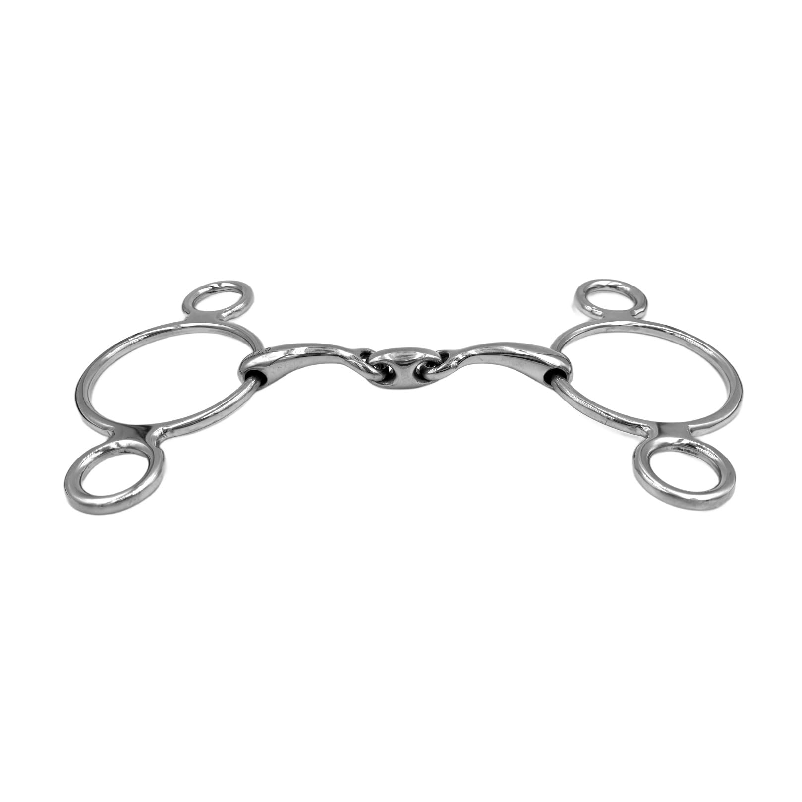 Equine Smile ES0125 ErgoBit 3-Ring Snaffle Bit Double Broken Anatomically Shaped Mouth Friendly Stainless Steel Bit Thickness 14 mm (12.5 cm)