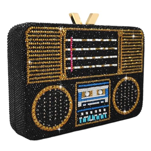 Image of Boutique De FGG Retro Mini Crystal Clutch Purses for Women Luxury,Novelty Rhinestone Evening Bag,Formal Party Clutch Handbag