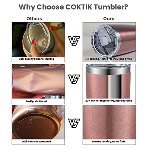 Coktik 20Oz Tumbler Cup Double Wall Vacuum Insulated Travel Mug Bulk, Stainless Steel Tumblers With Lid, Durable Powder Coated Coffee Cups For Cold & Hot Drinks, Sealavender #TOP5