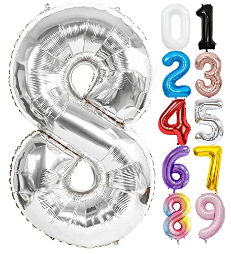 FAMULIA 数字 風船 バルーン 大きい 銀 90cm 誕生日 バースデー