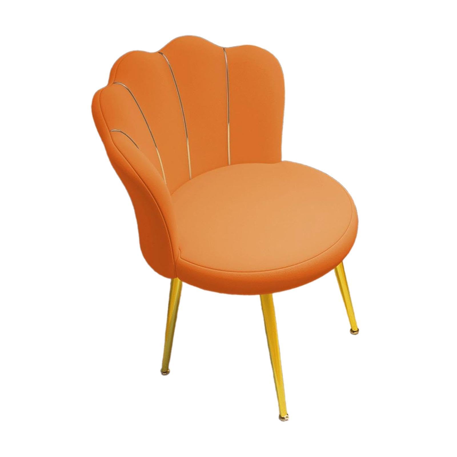 Vanity Chair with Metal Legs Side Chair Soft Living Room Chair with Backrest Orange|Home & Garden| Furniture| Chairs-image-39