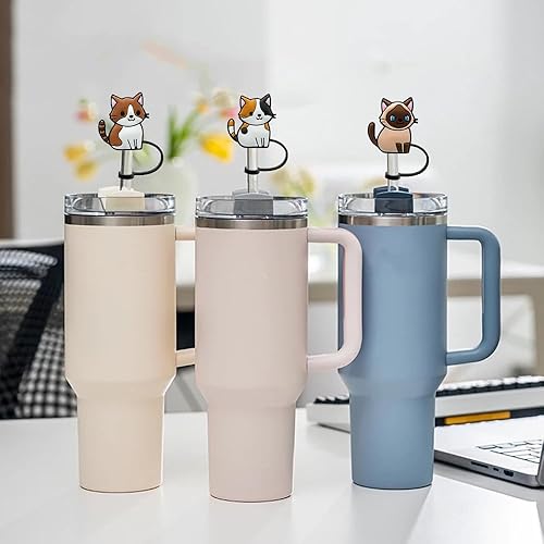 Miniatura 3 de 6 fundas para popotes de silicona para vasos, a prueba de polvo, reutilizables, para popotes de 0.315 a 0.315 pulgadas (0.276-0.315 in), cubierta de