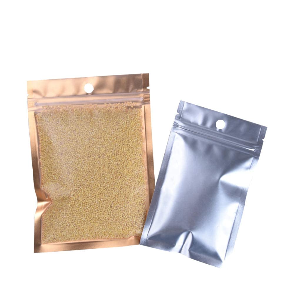 Bolsas con Cierre hermético, 100 Piezas de Papel Aluminio Mylar plástico autosellado(3.0x4.7 Inch)