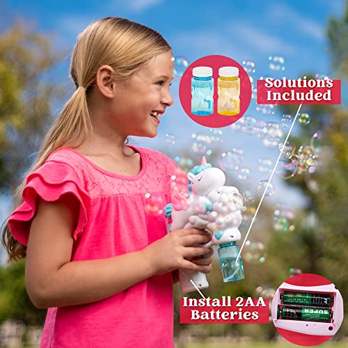 Joyin 2 Pack Bubble Guns For Kids With 50 Ml Bubble Solution, Unicorn Party Favors, Kids Bubble Blower, Unicorn Toys For Girls, Toddlers Summer Toy, Kids Outdoor Indoor Toys #TOP3