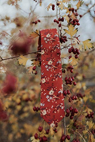 Image of DAZI Men's Skinny Tie Floral Print Cotton Necktie, Great for Weddings, Groom, Groomsmen, Missions, Dances, Gifts.