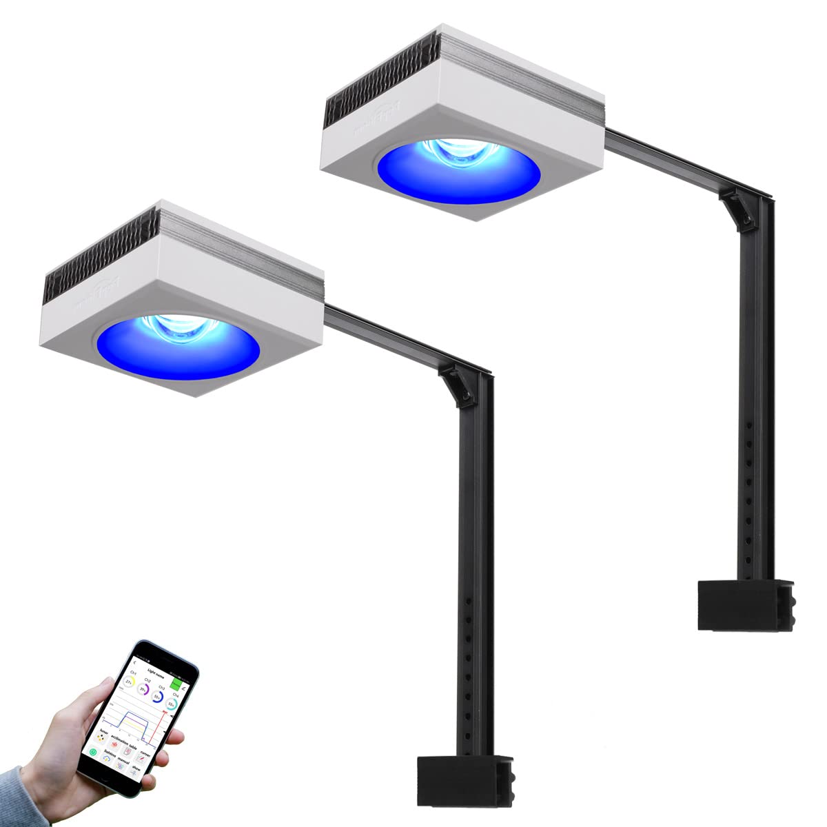 Amazon.co.jp: 2PCS PopBloom RL90 LED のアクアリウム ライト- APP