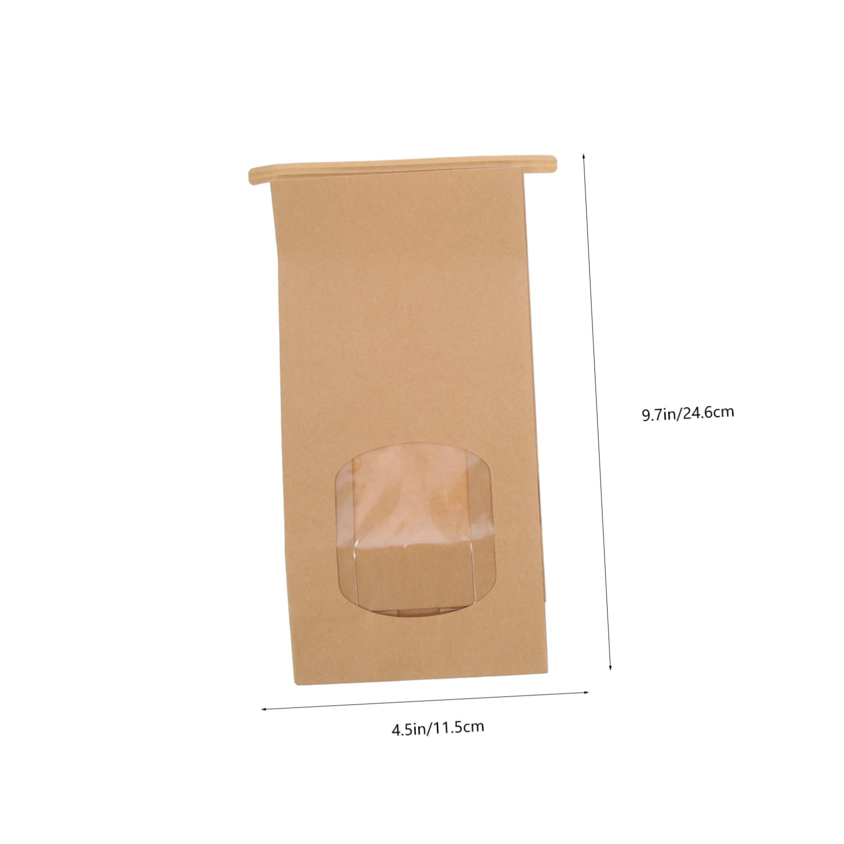 INOOMP 100 pièces Papier Kraft pour Biscuits avec Fenêtre Fermeture Sécurisée Sacs Emballage Anti-huile pour Pâtisserie Adaptés pour Usage Domestique et Commercial