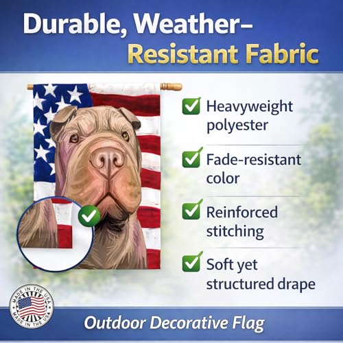 Drapeau Shar Pei en toile grand format pour mât de maison résidentielle - 6