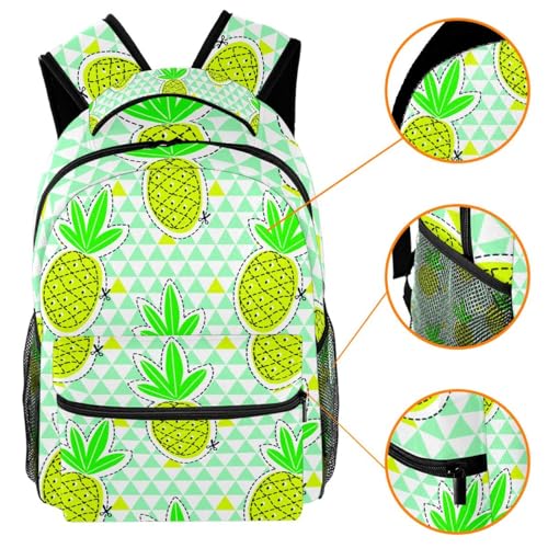Sac à dos d'école motif ananas tropical multicolore 29x20x40cm pour ados - 3