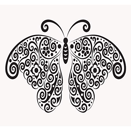 Affiche poster dessin de papillon arabesque noir decoration murale chambre
