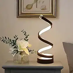 Luminária de Mesa Espiral LED com entrada USB – Luz Fria e Quente, Design Moderno para Quarto, Sala, Escritório e Cabeceira