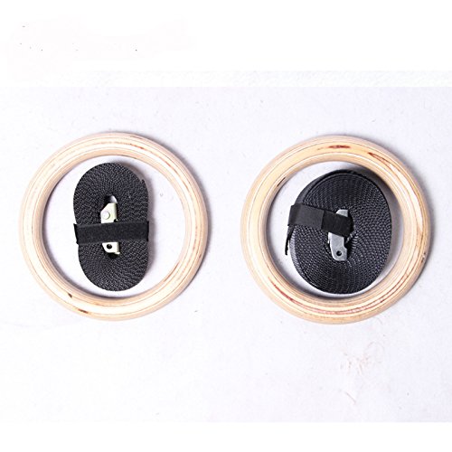 Anillas de Gimnasia Ajustables de Madera para Entrenamiento miniatura 3