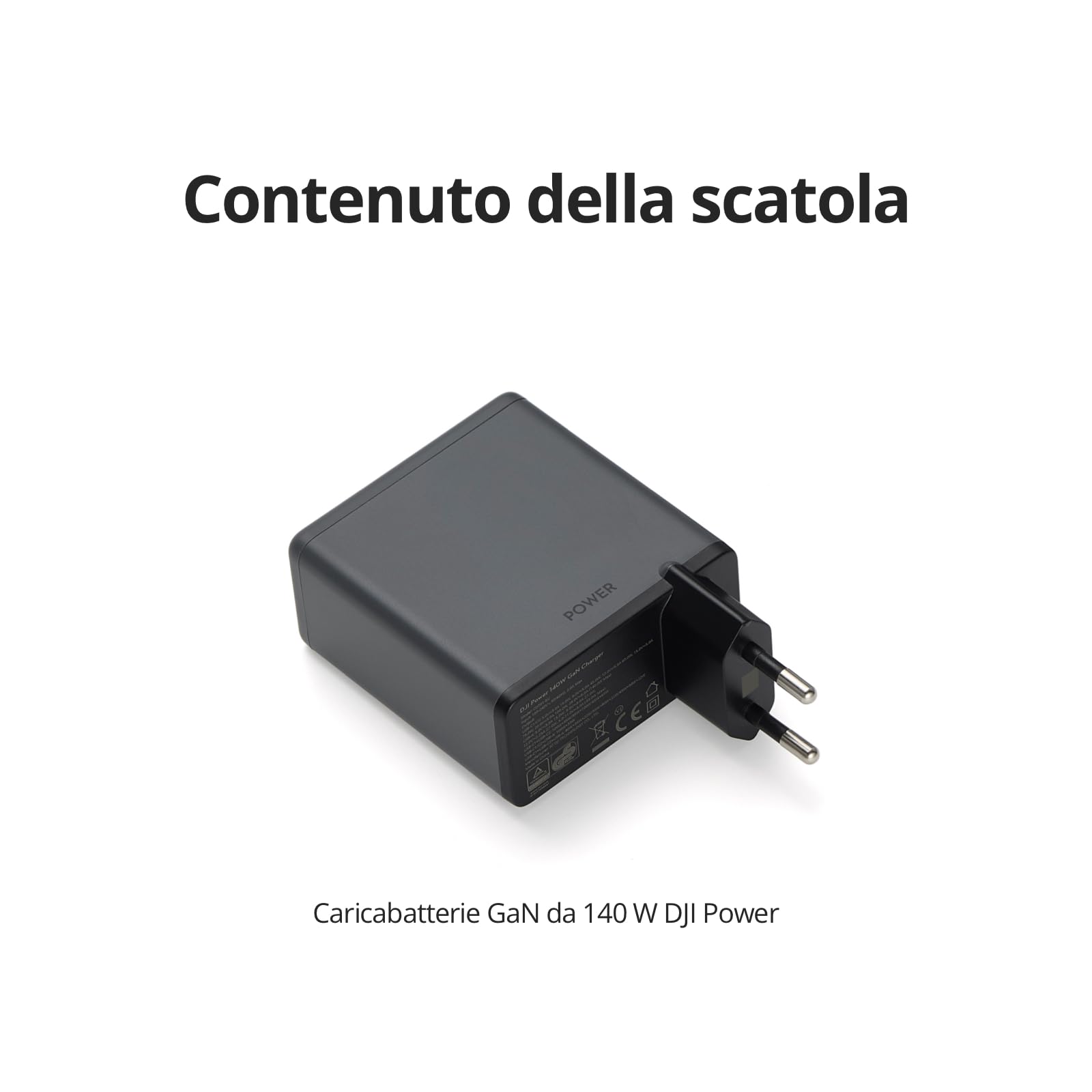 Caricabatterie GaN da 140 W DJI Power (senza cavo), ricarica rapida | Uscita da 140 W, 3 porte, controllo della temperatura, PD 3.1, allocazione dinamica della potenza, caricabatterie per laptop