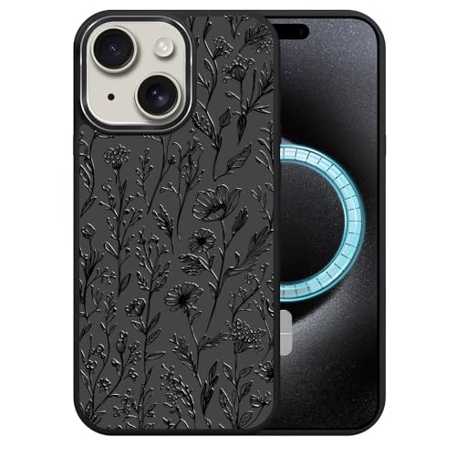 DAIZAG Case for iPhone 14, [Durable Shockproof Protective Magnetic Cover] [Compatible with MagSafe],Flowers Wild Floral Pattern
