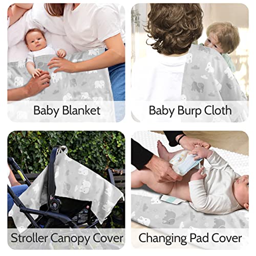 Image of TANOFAR Car Seat Cover Baby, Carseat Covers Baby Boy Girl, Peekaboo Opening Infant Car Seat Cover for Winter, Warm & Cozy, Grey Elephant